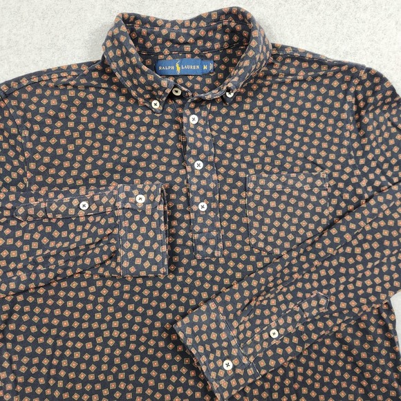 Polo Ralph Lauren Other - Polo Ralph‎ Lauren Shirt Medium Blue Geometric Abstract Print Casual Pocket